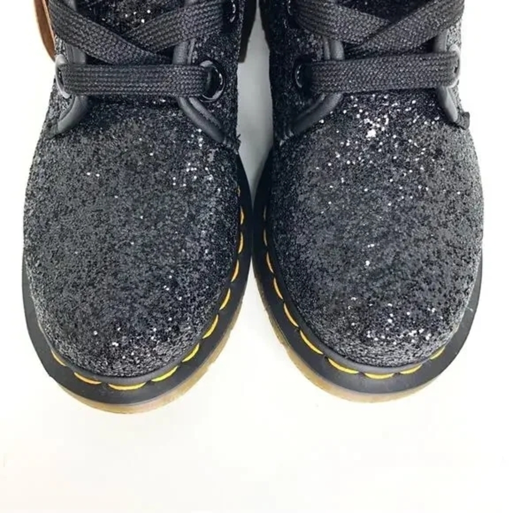 Dr. Martens 1460 Farrah Black Glitter 8-Eye Lace-Up Boot Size 9 - Picture 6 of 10